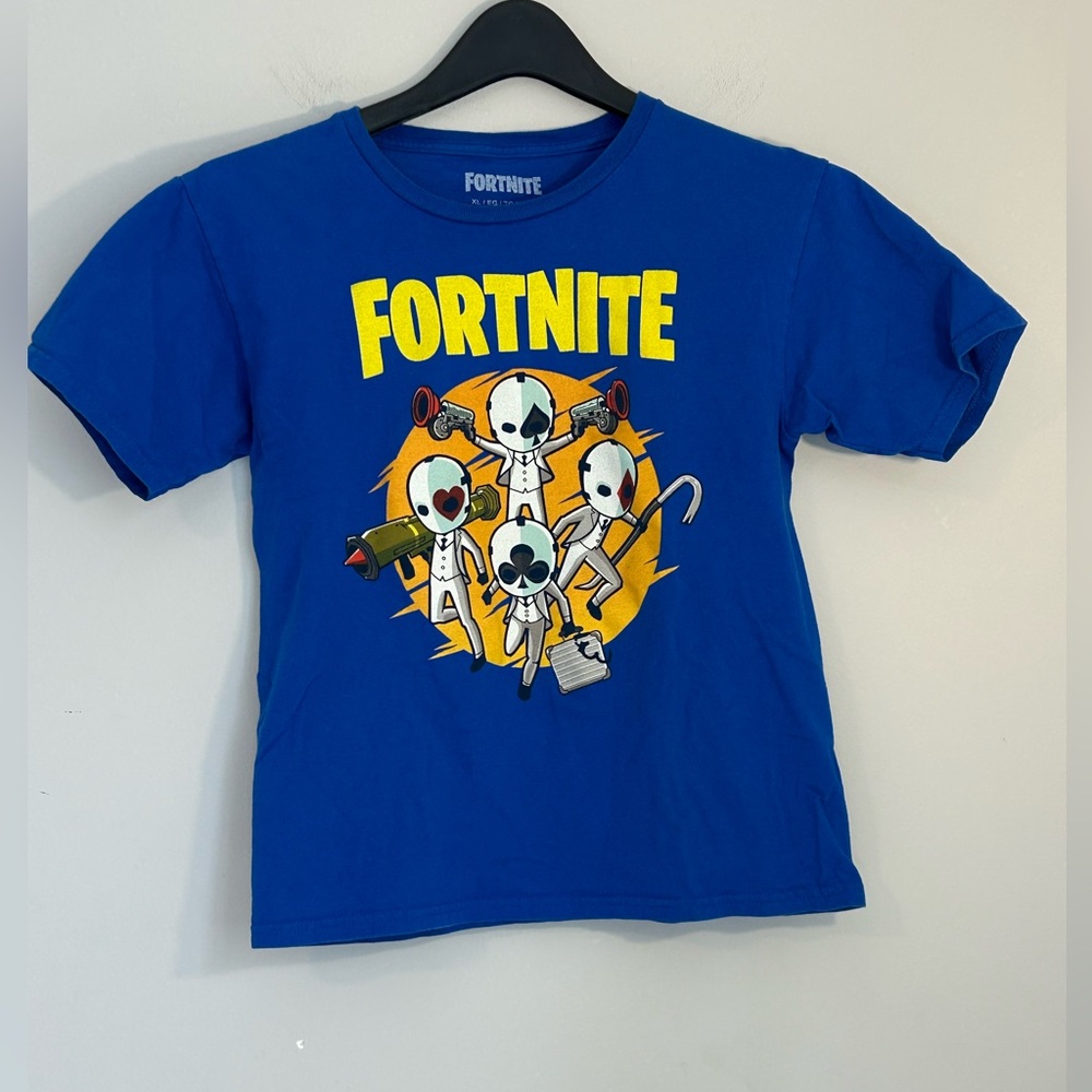 Fortnite Blue Graphic Tee – Kids XL (14/16) | Squad Design